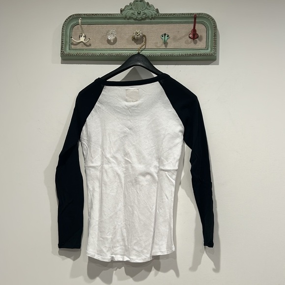 Chaser color-block Black and White Long Sleeve baseball T-shirt new size small - Picture 4 of 4